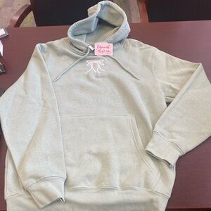 Green Hoodie with Embroidered Logo